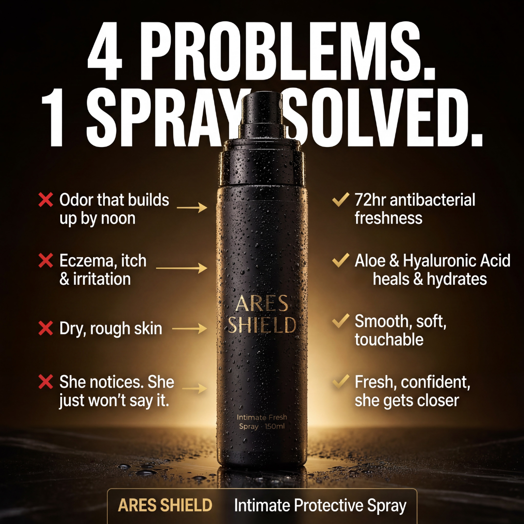 ARES Shield - Spray íntimo protector antibacteriano para hombre