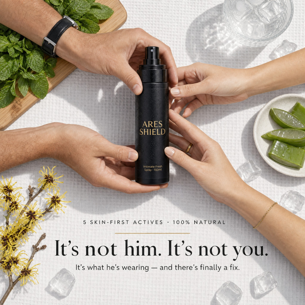 ARES Shield - Spray íntimo protector antibacteriano para hombre