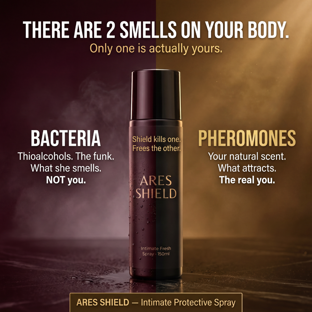 ARES Shield - Spray íntimo protector antibacteriano para hombre