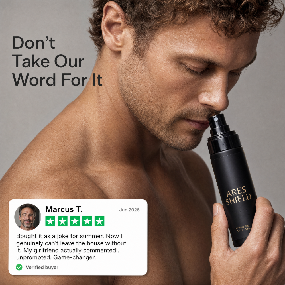 ARES Shield - Spray íntimo protector antibacteriano para hombre